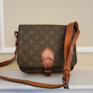 Louis Vuitton Vintage Cartouchiere MM Monogram Crossbody..Authentic..